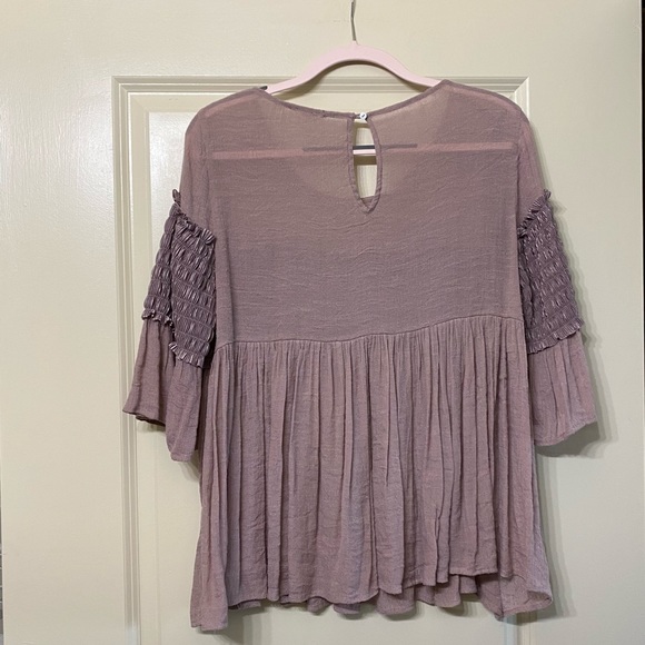 Entro purple sparkle smocked blouse - Picture 2 of 3